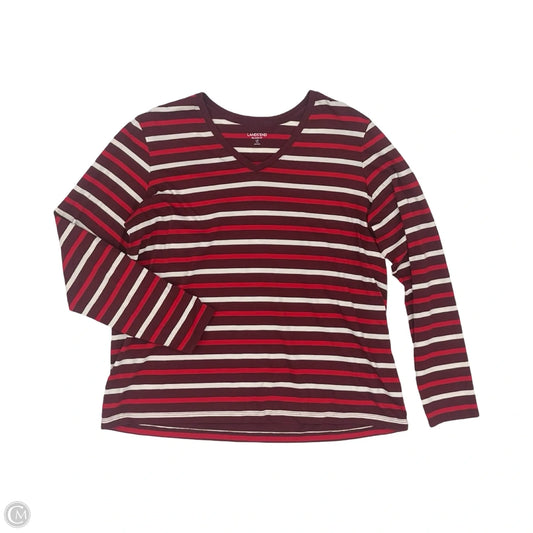 Top Long Sleeve By Lands End In Pink & Red, Size: Lp