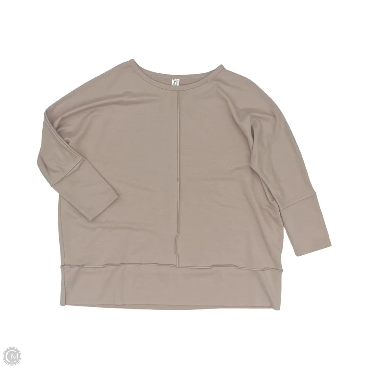 Top 3/4 Sleeve By Spanx In Tan, Size: M