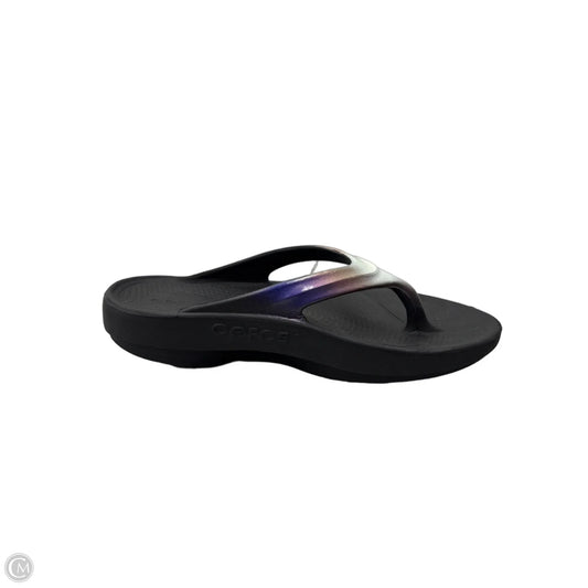 Sandals Flip Flops By Oofos In Black, Size: 8