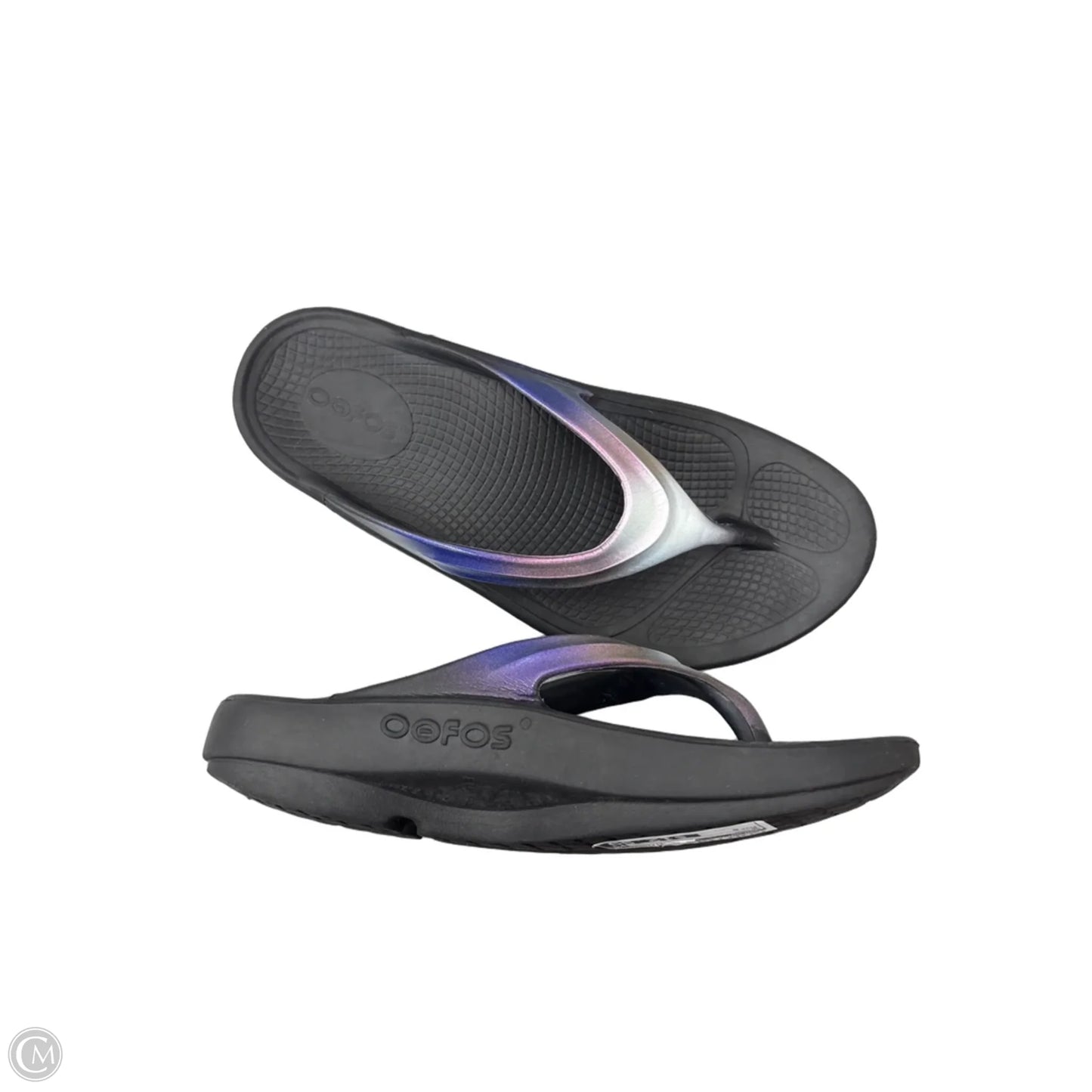 Sandals Flip Flops By Oofos In Black, Size: 8