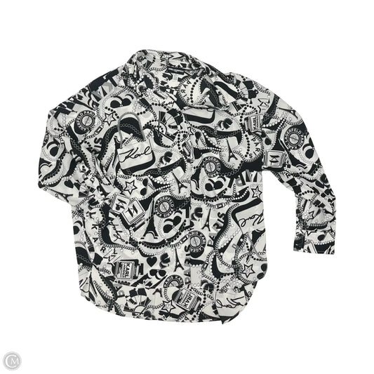 Blouse Designer By Karl Lagerfeld In Black & White, Size: 1x