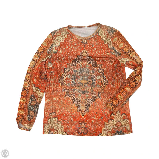 Top Long Sleeve By Cmf In Orange, Size: Xl