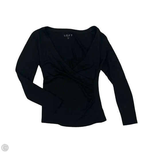 Blouse Long Sleeve By Loft In Black, Size: Sp