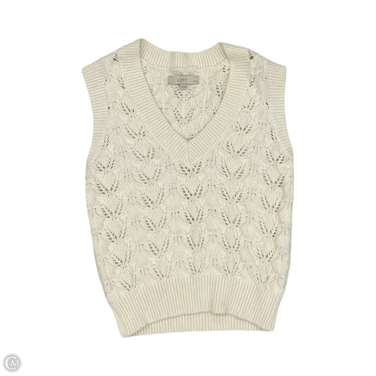 Vest Sweater By Loft In Cream, Size: Sp