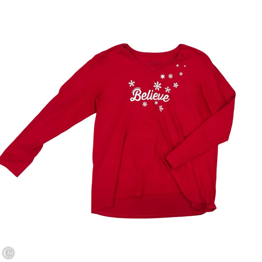 Top Long Sleeve By Life Is Good In Red, Size: Xxl