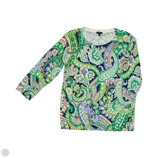 Top Long Sleeve By Talbots In Blue & Green, Size: Xl