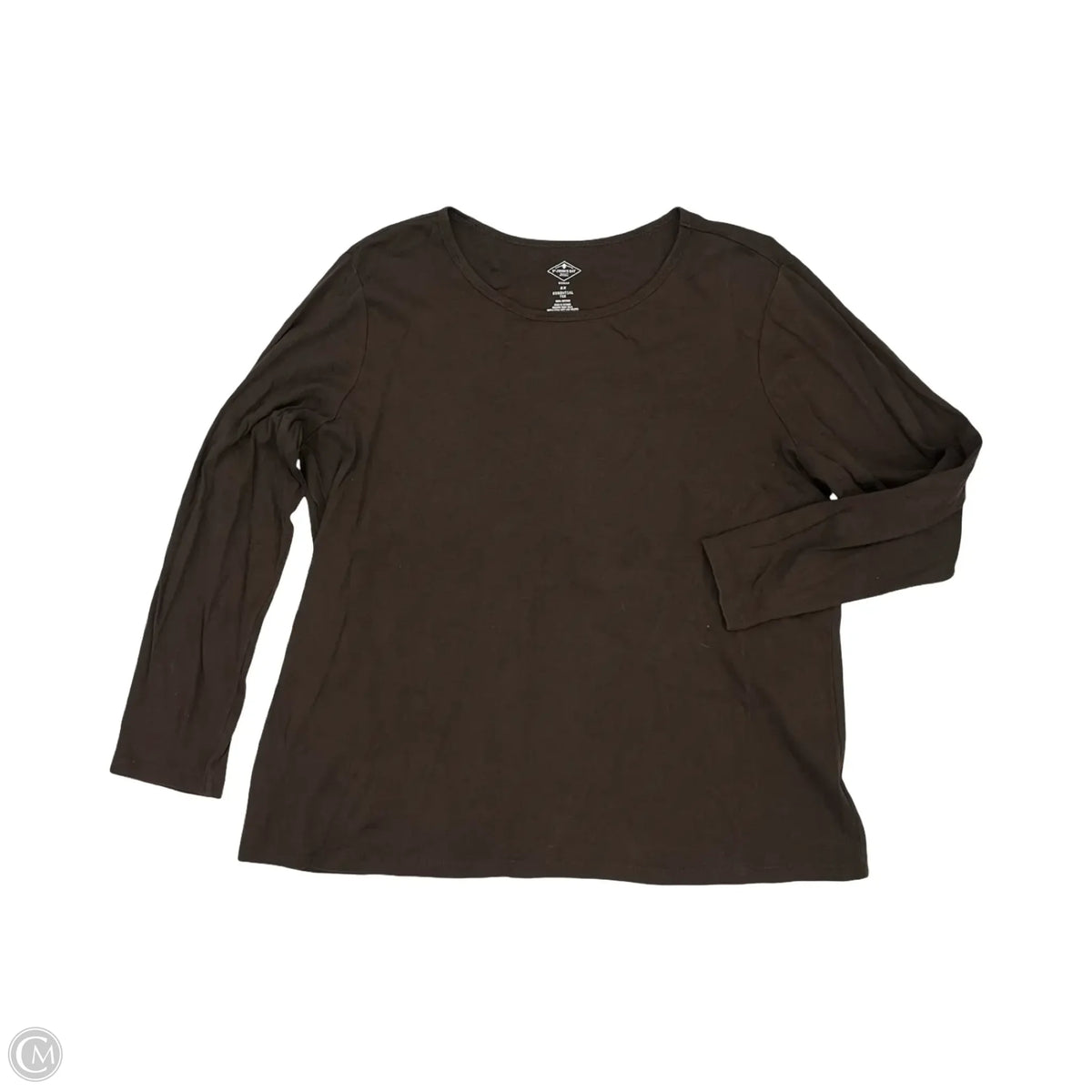 Top Long Sleeve Basic By St Johns Bay In Brown, Size: 2x