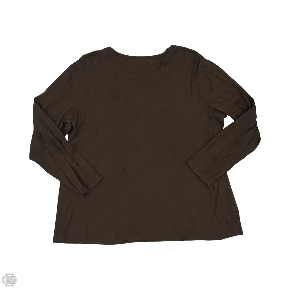 Top Long Sleeve Basic By St Johns Bay In Brown, Size: 2x