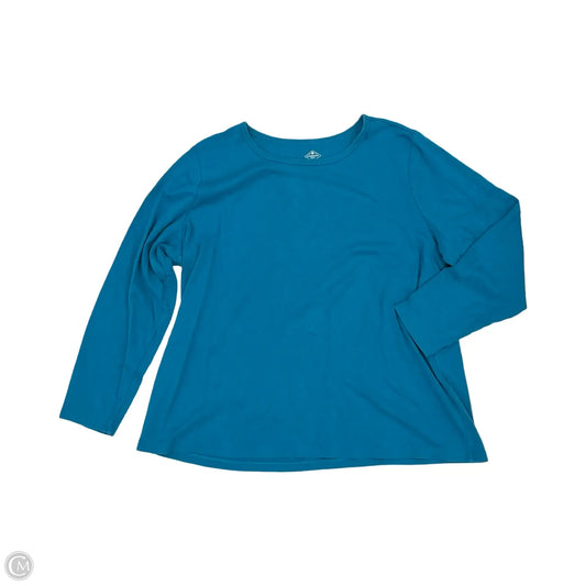 Top Long Sleeve Basic By St Johns Bay In Blue, Size: 2x
