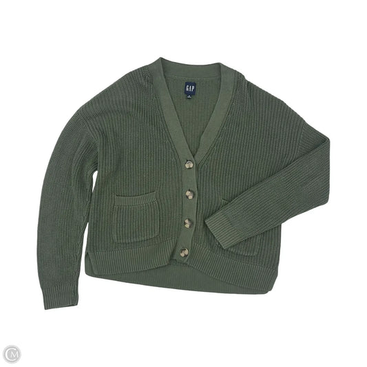 Sweater Cardigan By Gap In Green, Size: Xl