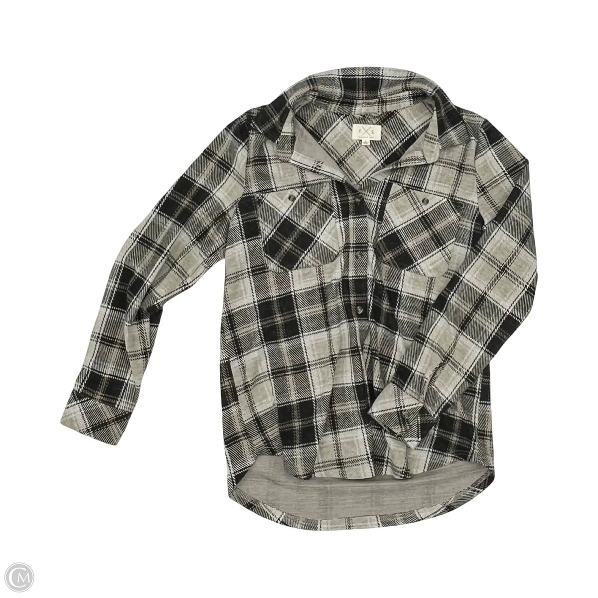 Jacket Shirt By Thread And Supply In Black & Grey, Size: M