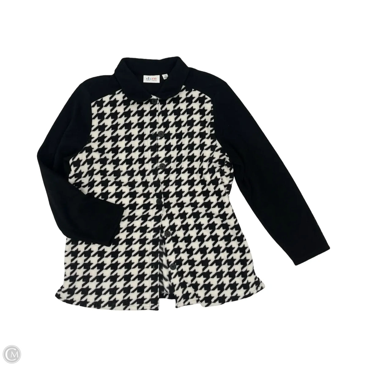Jacket Shirt By D&co. In Black & White, Size: M