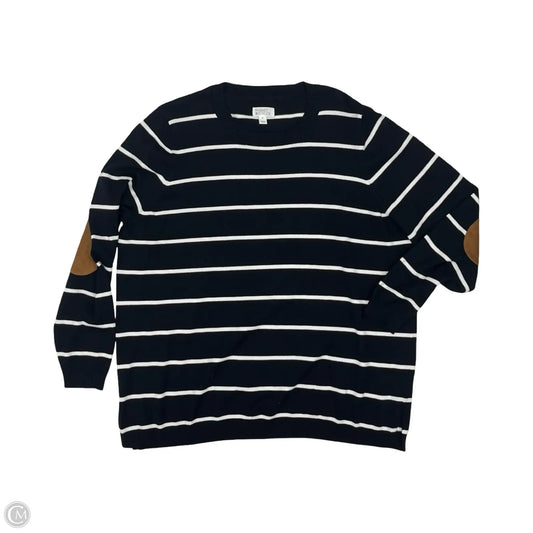 Top Long Sleeve By Market & Spruce In Blue & White, Size: 2x