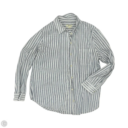 Blouse Long Sleeve By Style And Company In Blue & White, Size: Xl