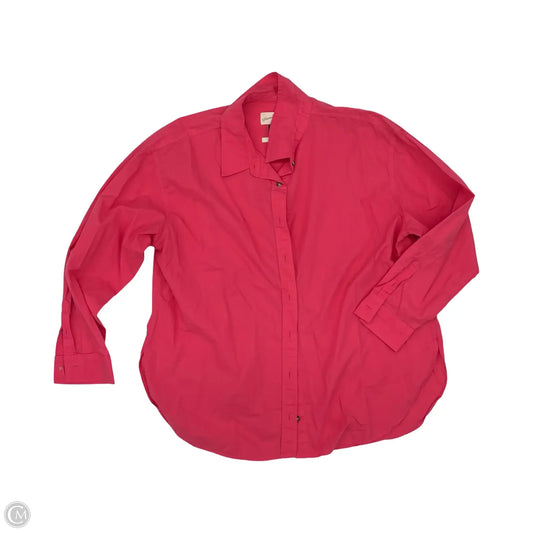 Blouse Long Sleeve By Universal Thread In Pink, Size: L