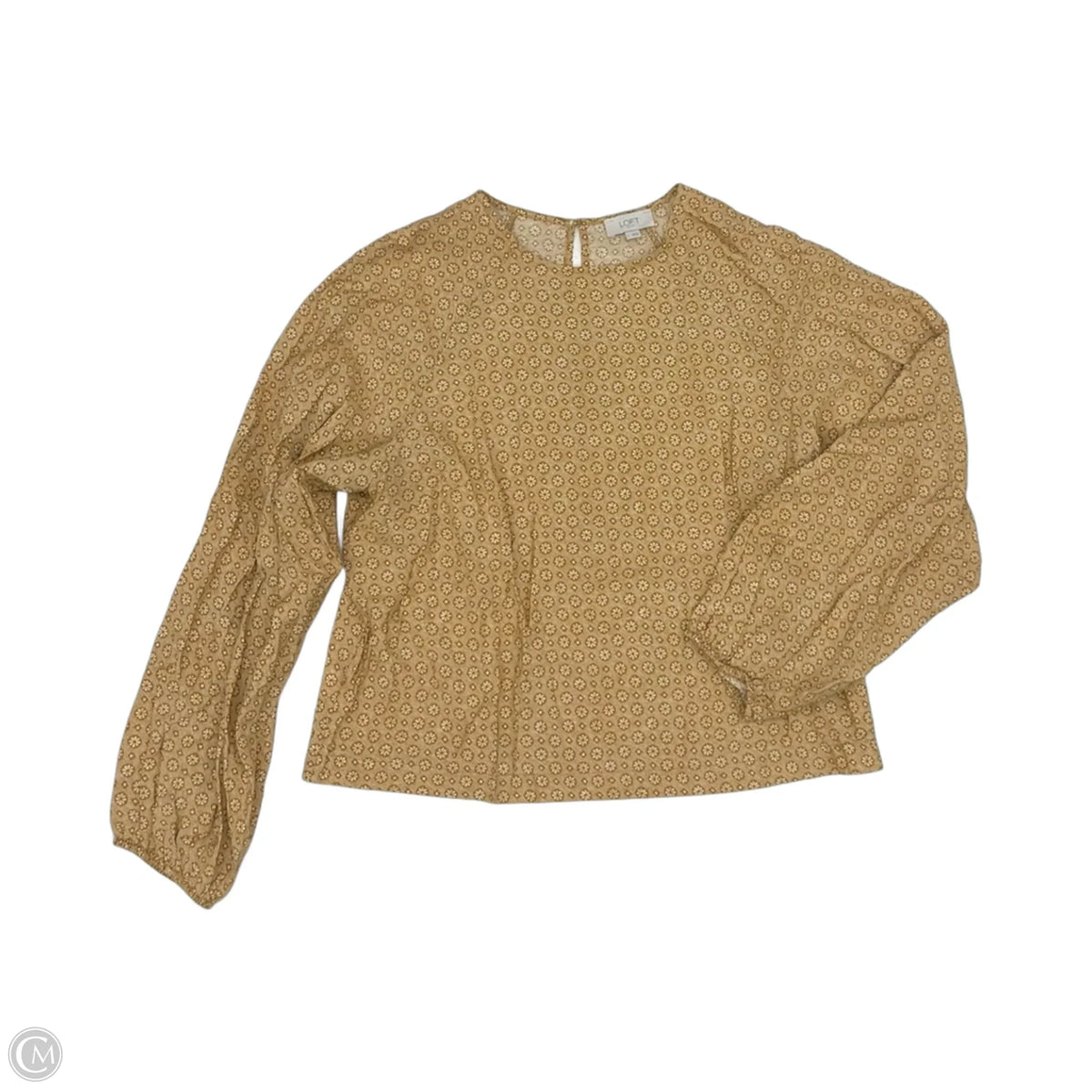 Blouse Long Sleeve By Loft In Brown, Size: L