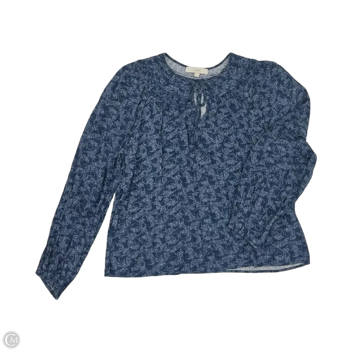 Blouse Long Sleeve By Loft In Blue, Size: L