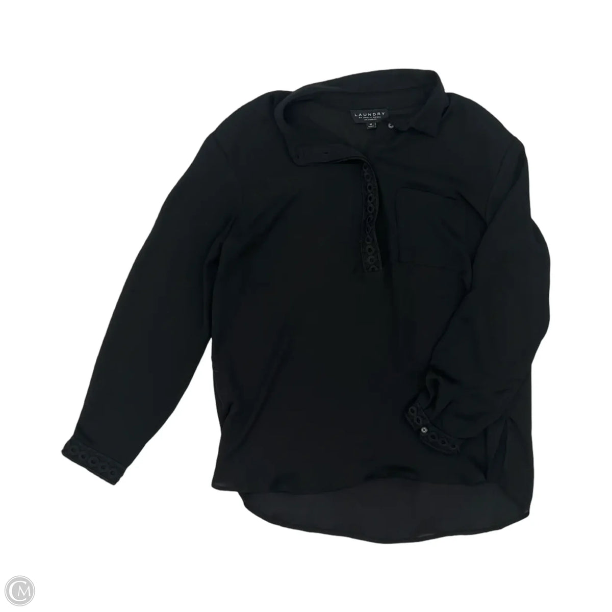 Blouse Long Sleeve By Laundry In Black, Size: M