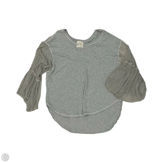 Blouse Long Sleeve By Free People In Grey, Size: M