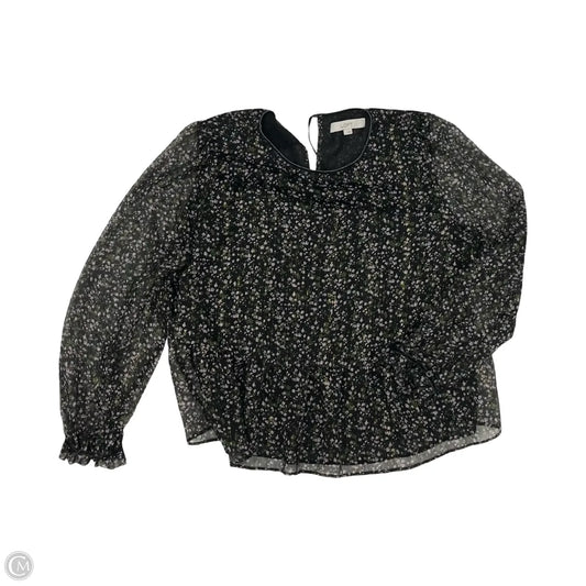 Blouse Long Sleeve By Loft In Black, Size: L