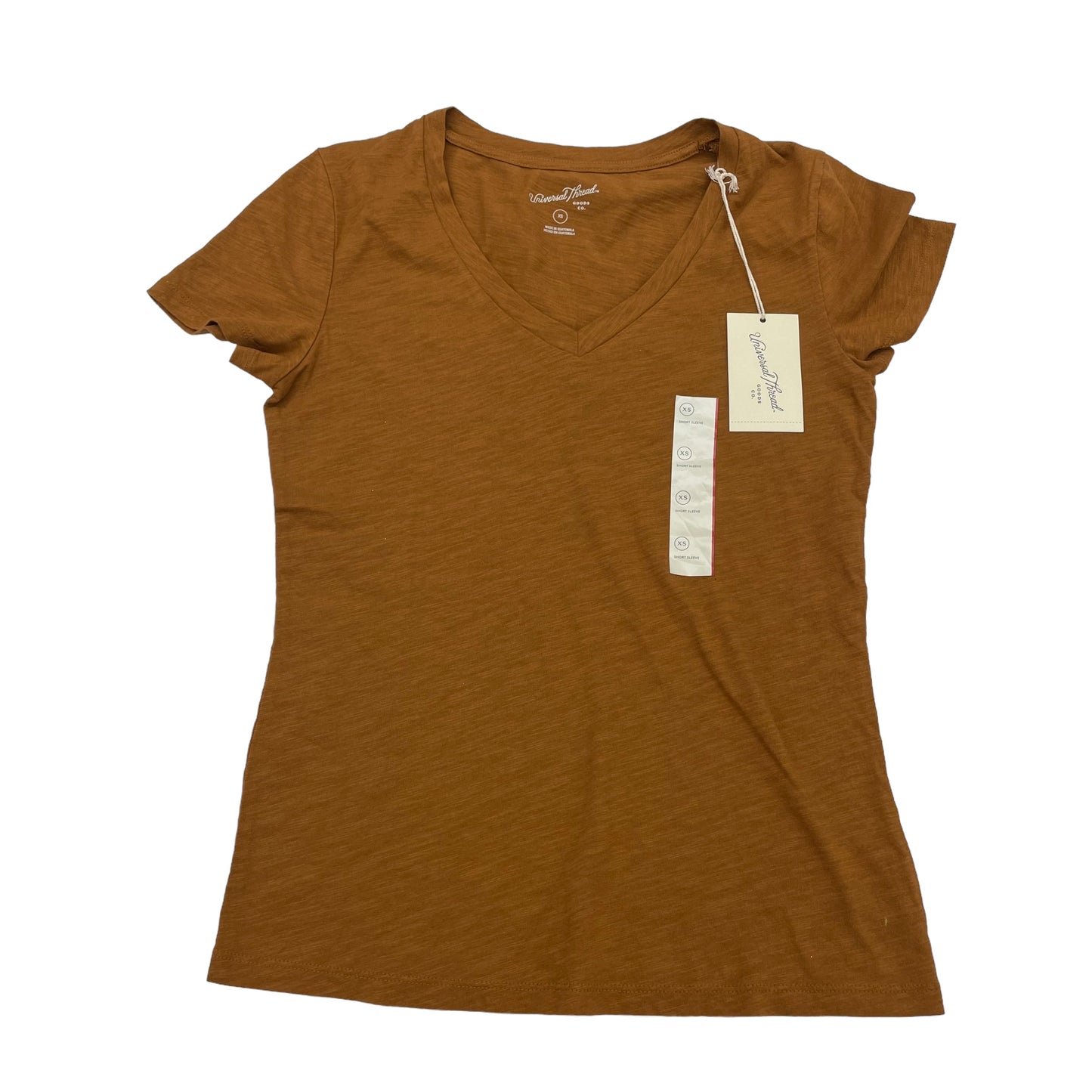 Brown Top Short Sleeve Universal Thread, Size Xs