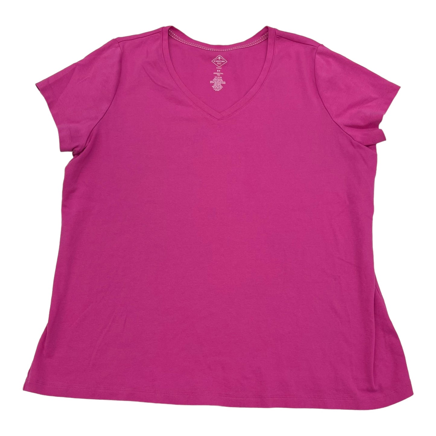 Pink Top Short Sleeve Basic St Johns Bay, Size 2x