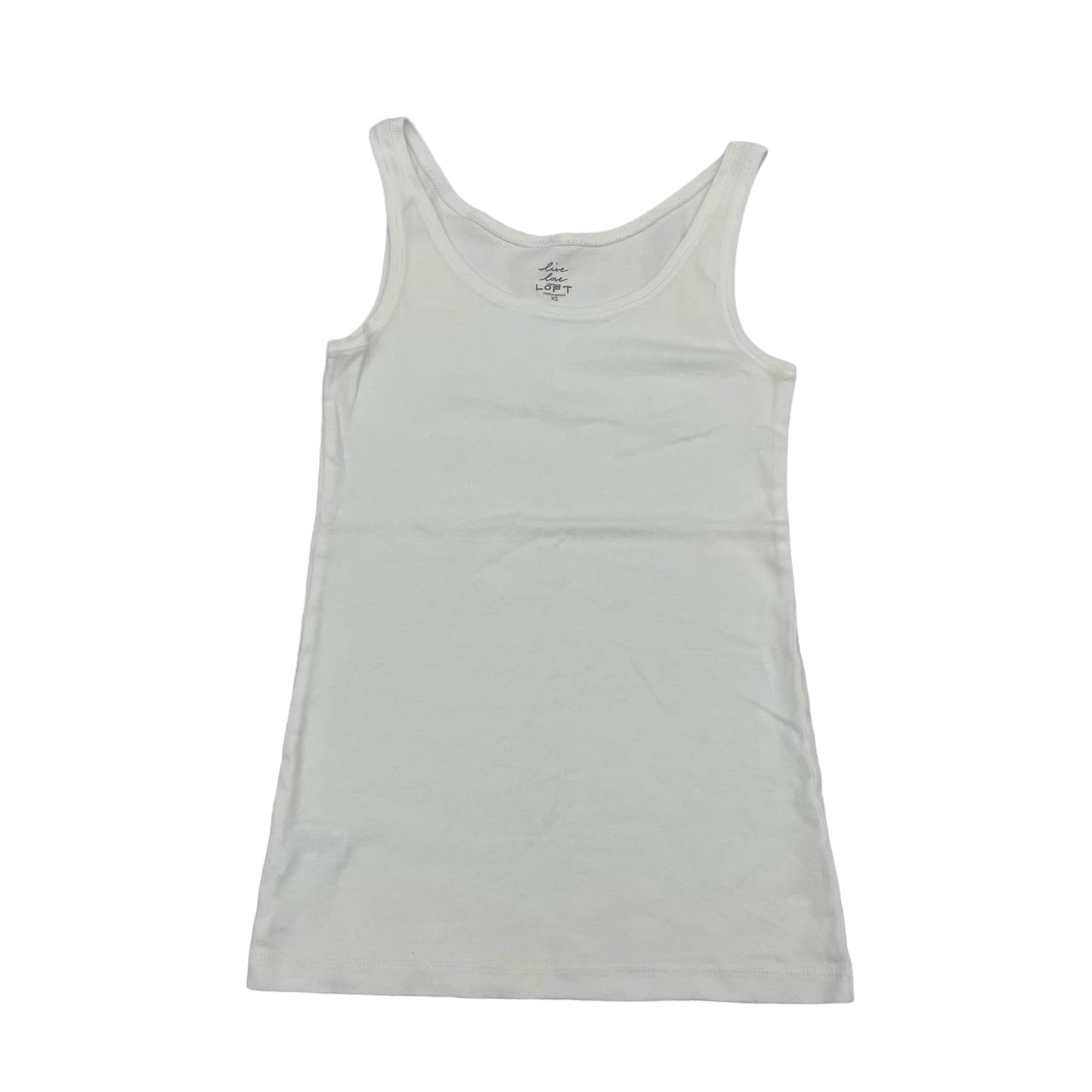 White Top Sleeveless Basic Loft, Size Xs