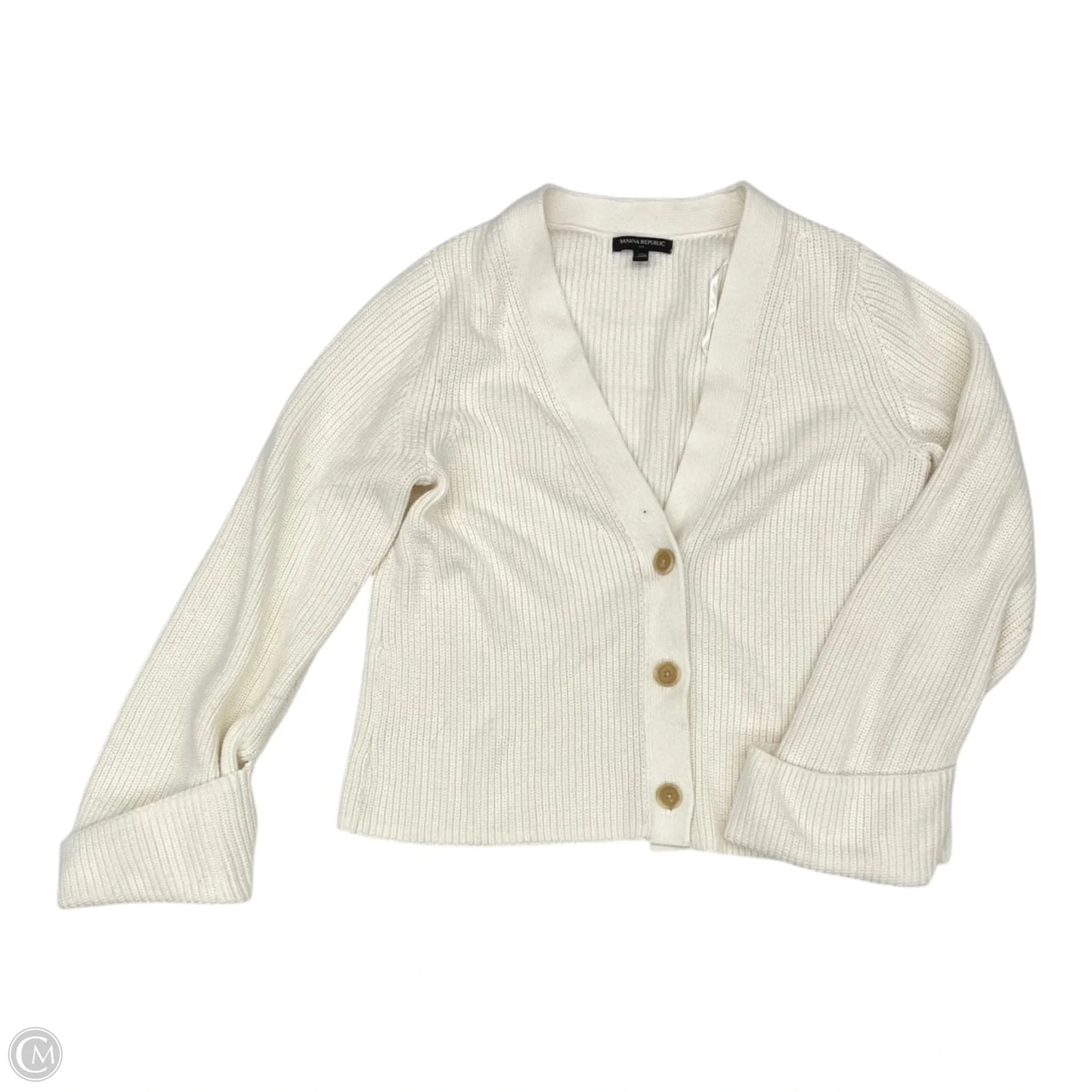 Sweater Cardigan By Banana Republic In Cream, Size: Xl