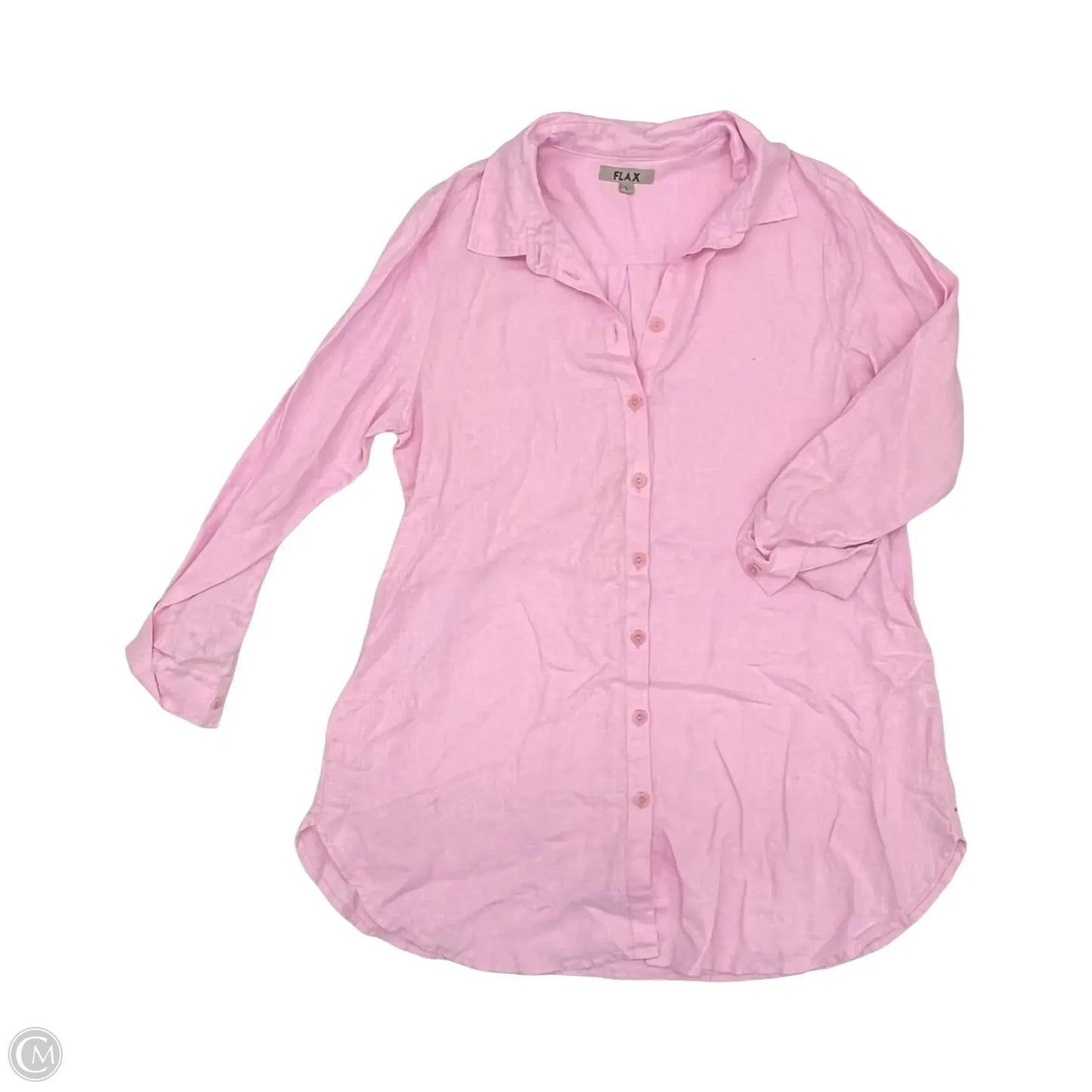 Tunic Long Sleeve By Flax In Pink, Size: L