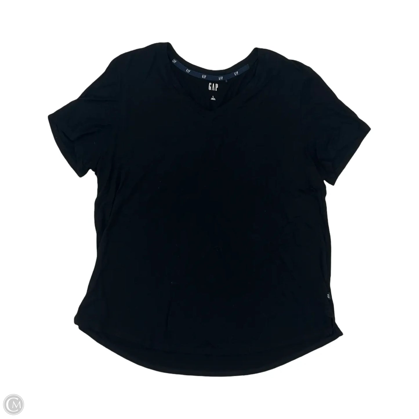 Top Short Sleeve By Gap In Black, Size: L