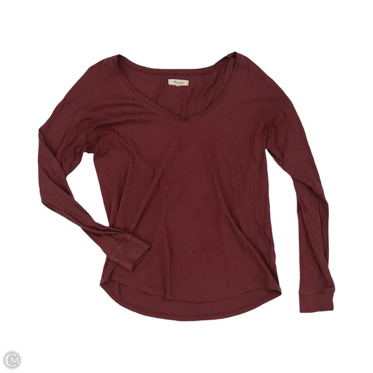 Top Long Sleeve By Madewell In Red, Size: Xs