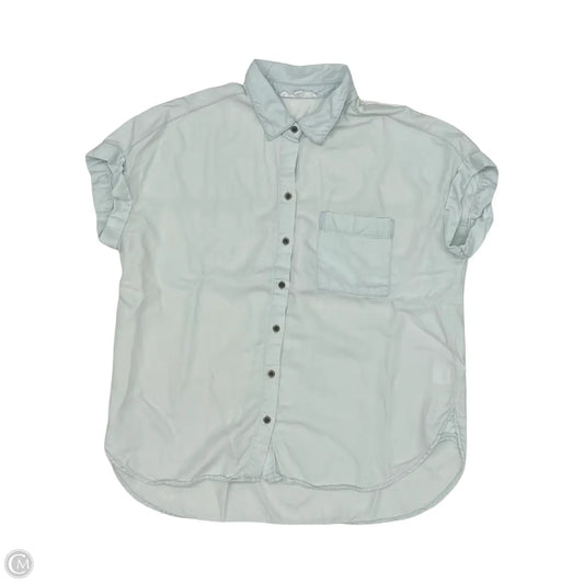 Blouse Short Sleeve By Jane And Delancey In Blue, Size: Medium