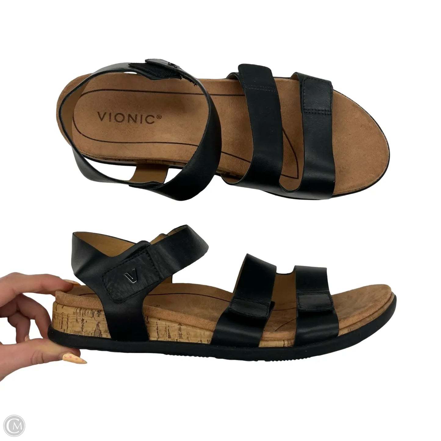 Sandals Flats By Vionic In Black, Size: 9