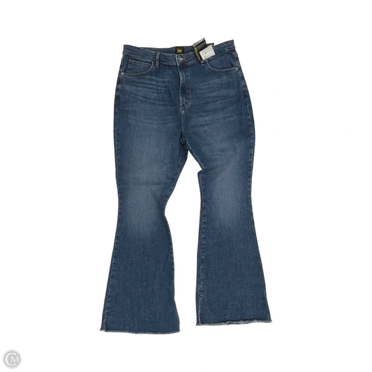 Jeans Flared By Lee In Blue Denim, Size: 18