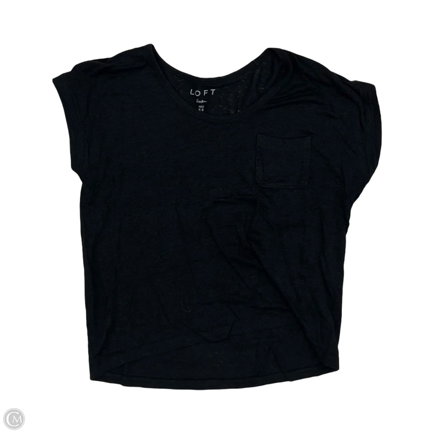 Top Short Sleeve By Loft In Black, Size: Xs