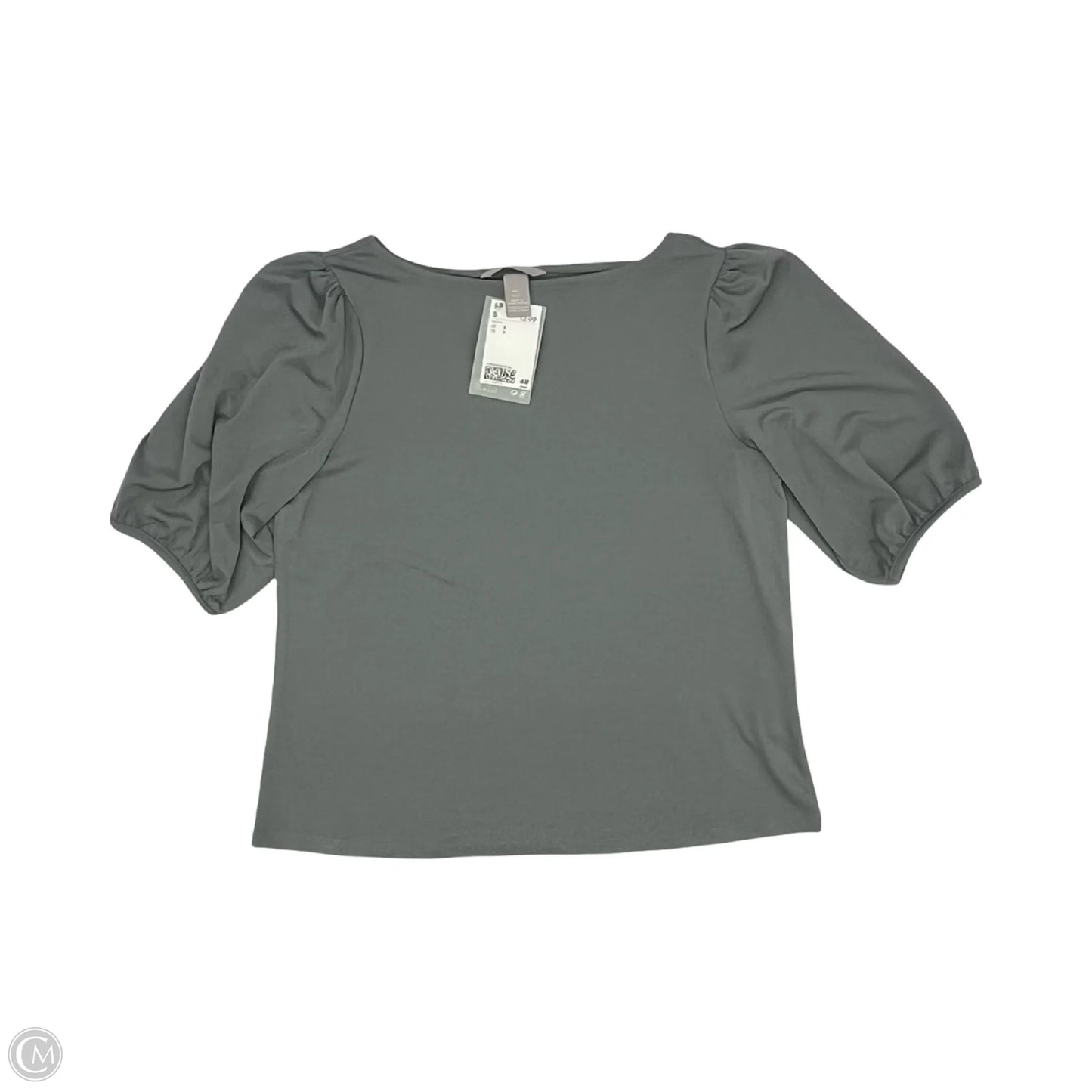 Blouse Short Sleeve By H&m In Grey, Size: S