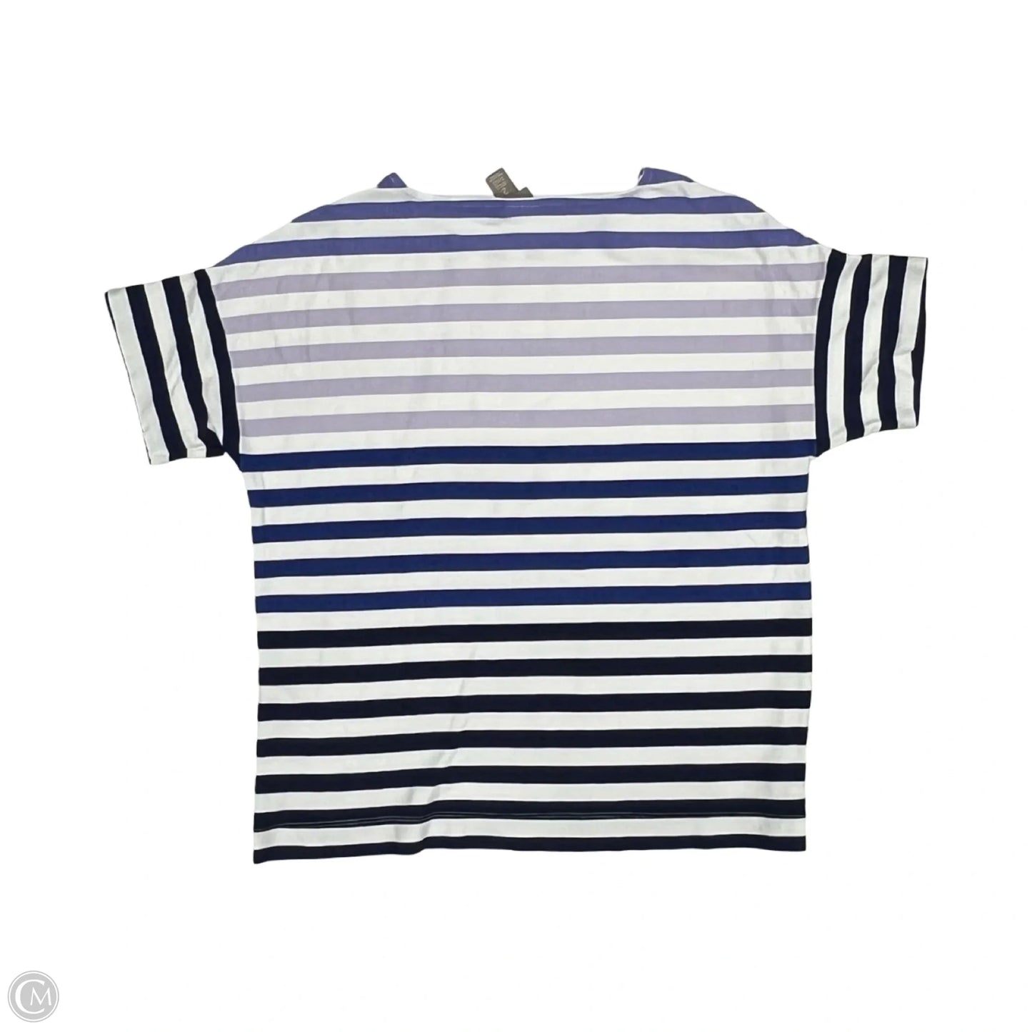 Top Short Sleeve By Chicos In Purple & White, Size: L