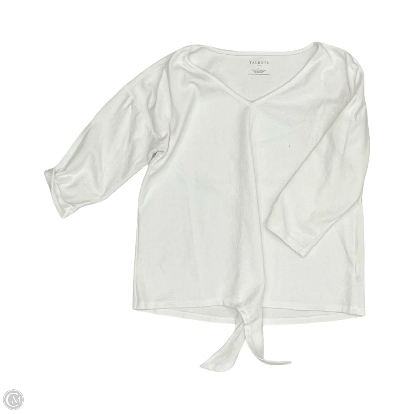 Top 3/4 Sleeve By Talbots In White, Size: L