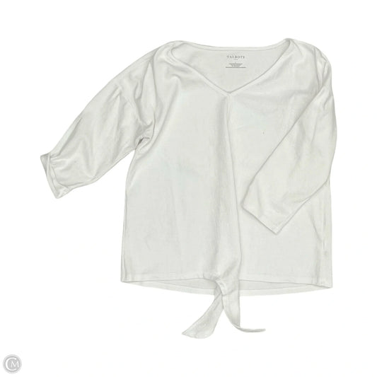 Top 3/4 Sleeve By Talbots In White, Size: L
