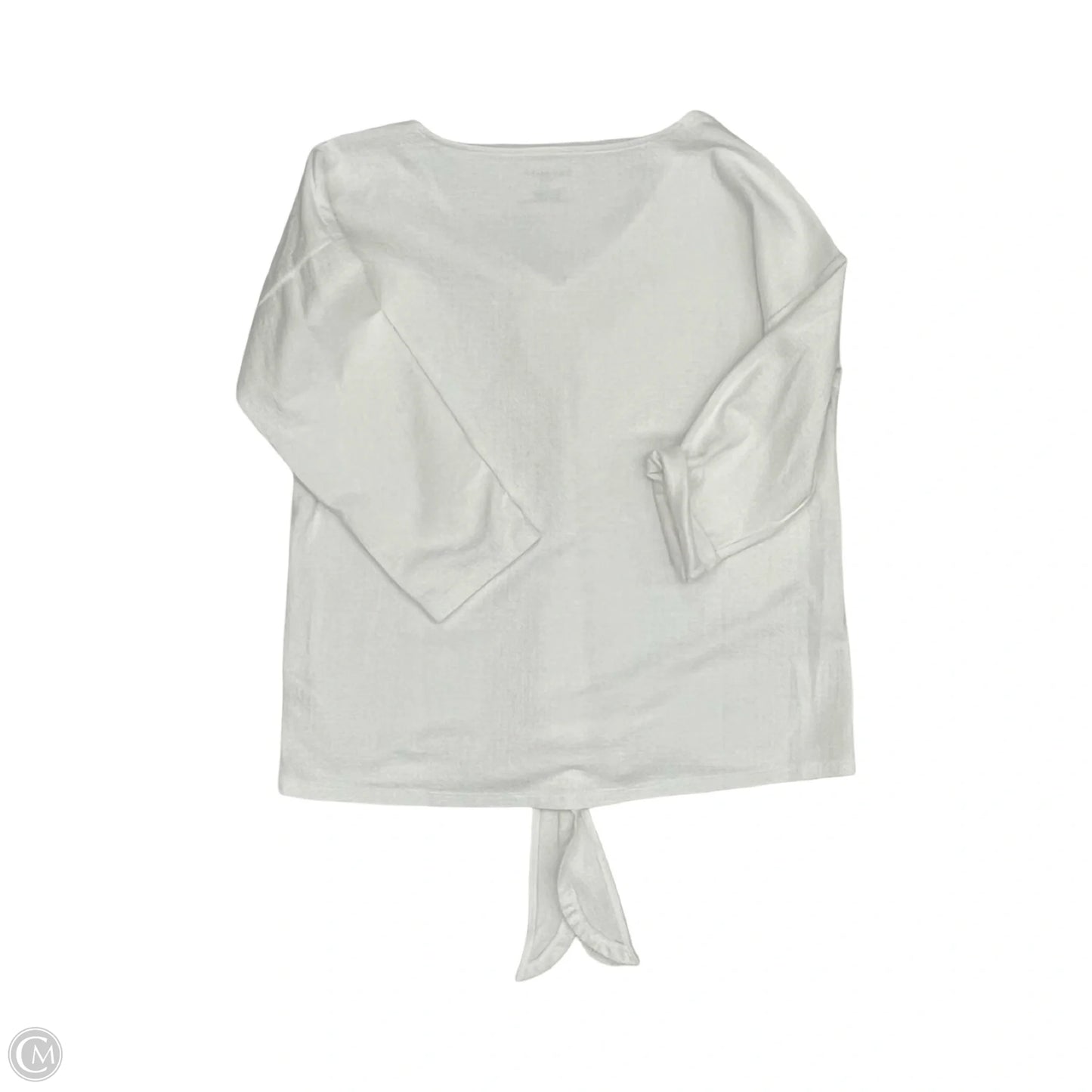 Top 3/4 Sleeve By Talbots In White, Size: L
