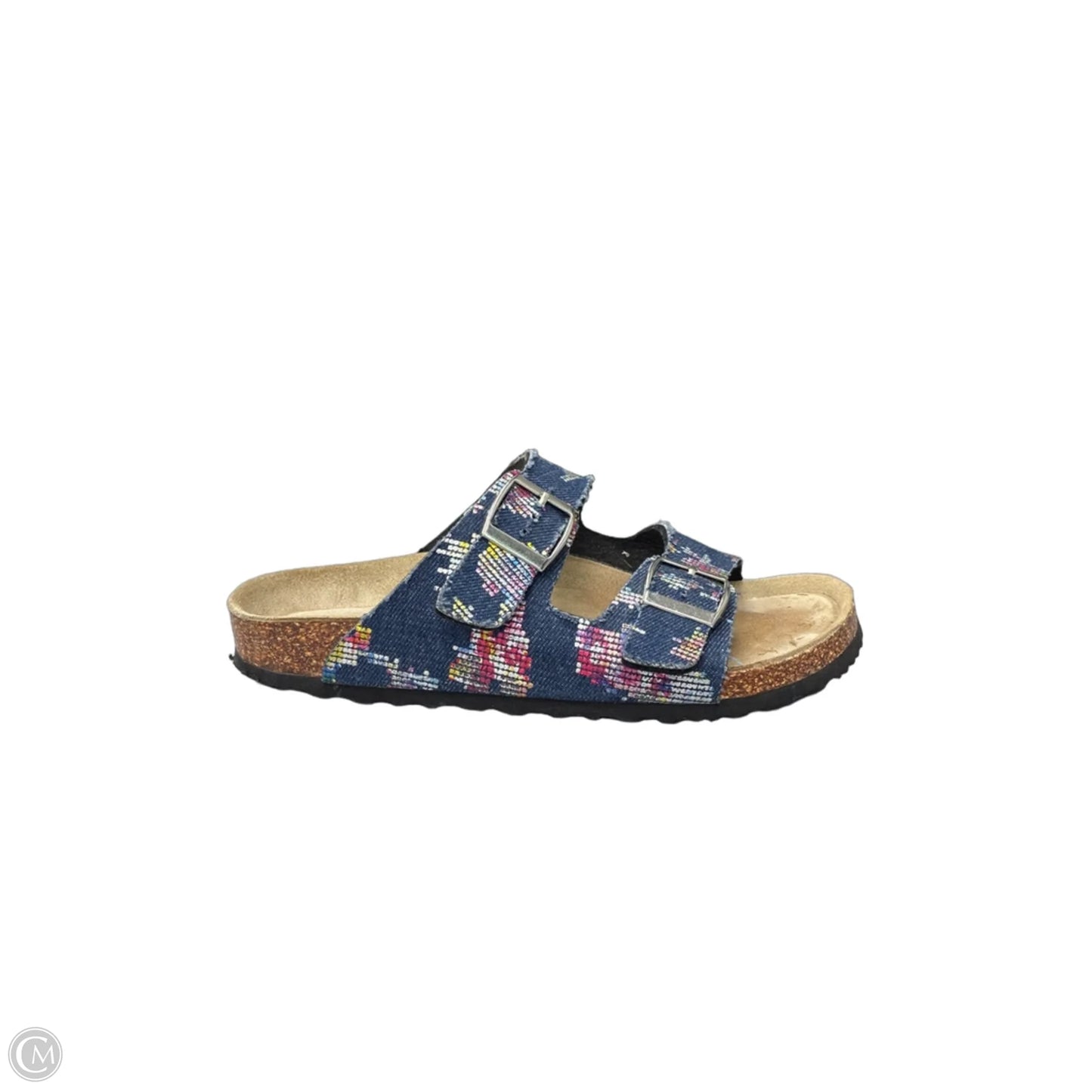 Sandals Flats By Clothes Mentor In Blue & Pink, Size: 7.5