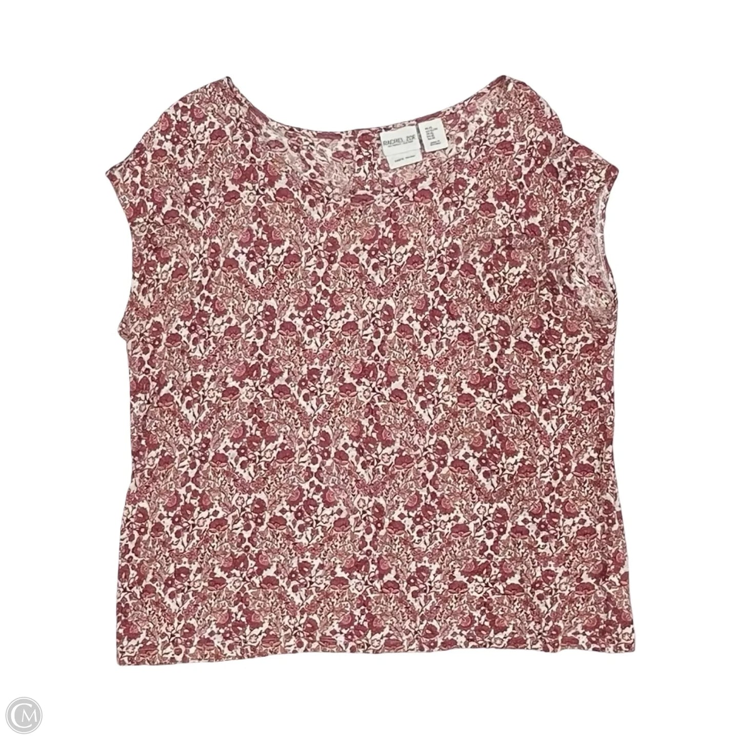 Top Short Sleeve By Rachel Zoe In Cream & Red, Size: Xl