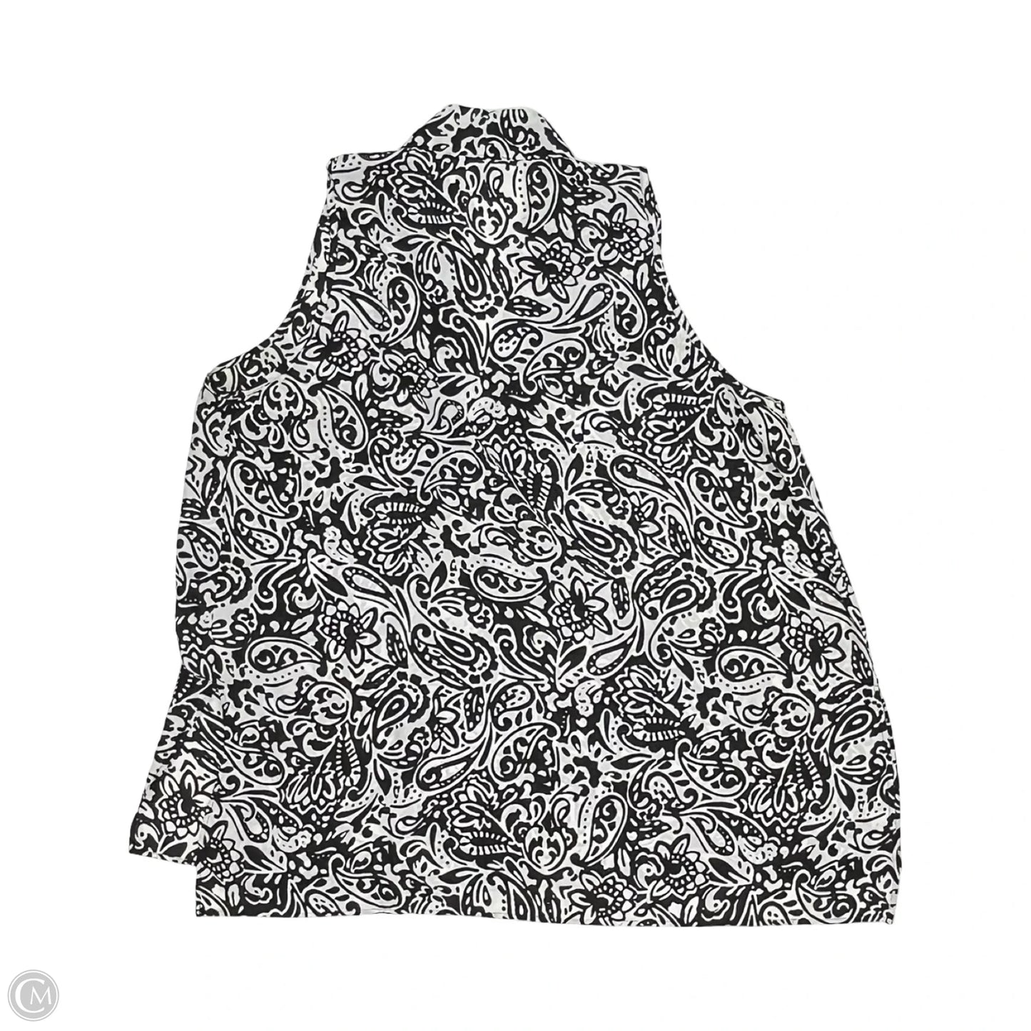 Blouse Sleeveless By Cmf In Black & White, Size: Xl