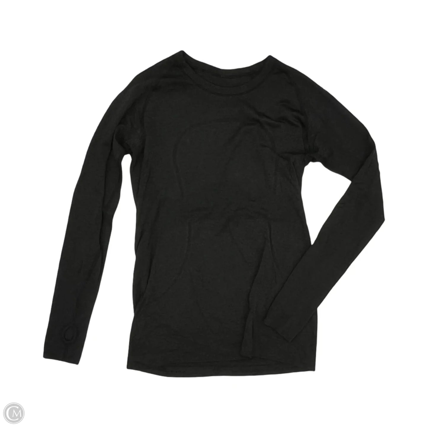 Athletic Top Long Sleeve Collar By Lululemon In Black, Size: M