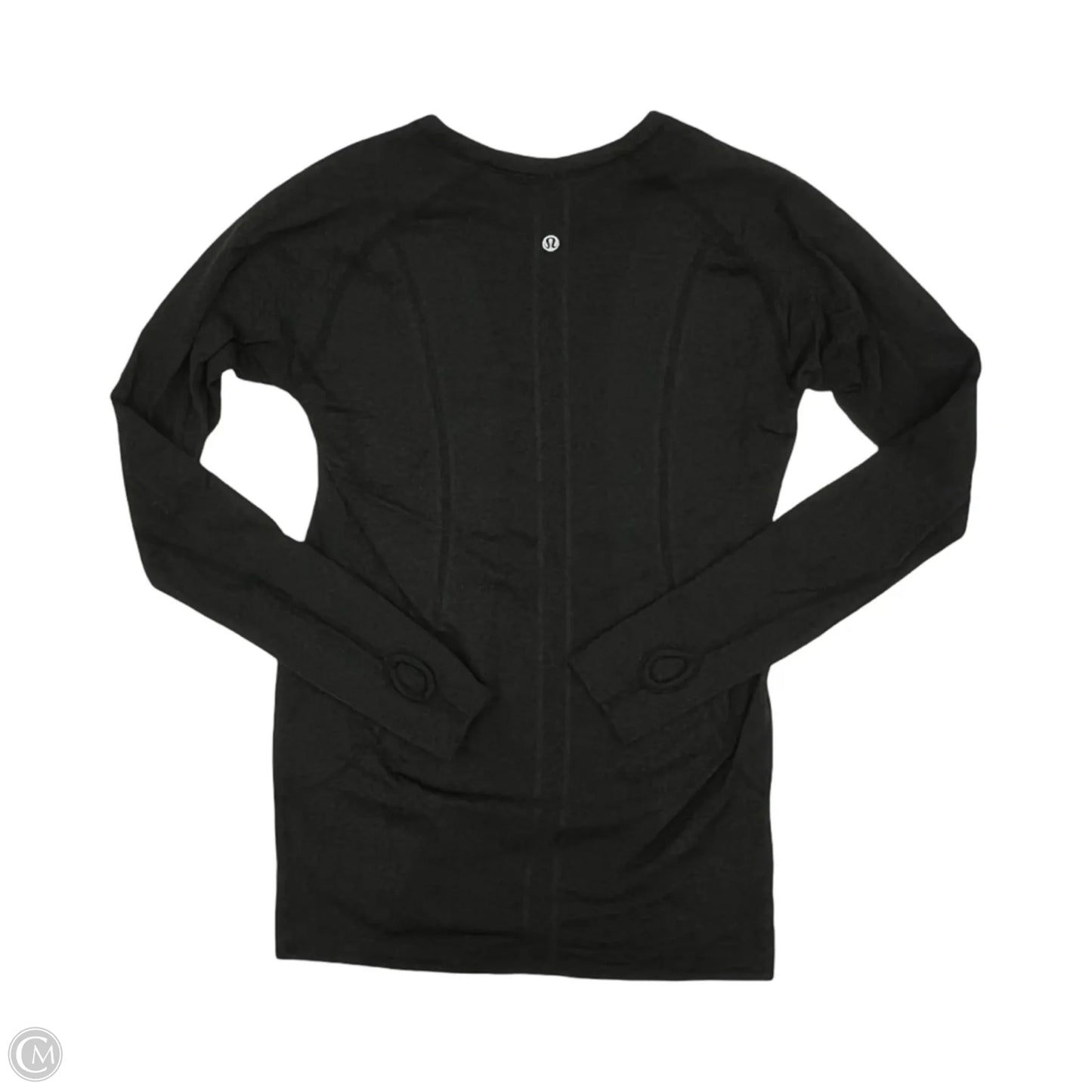 Athletic Top Long Sleeve Collar By Lululemon In Black, Size: M