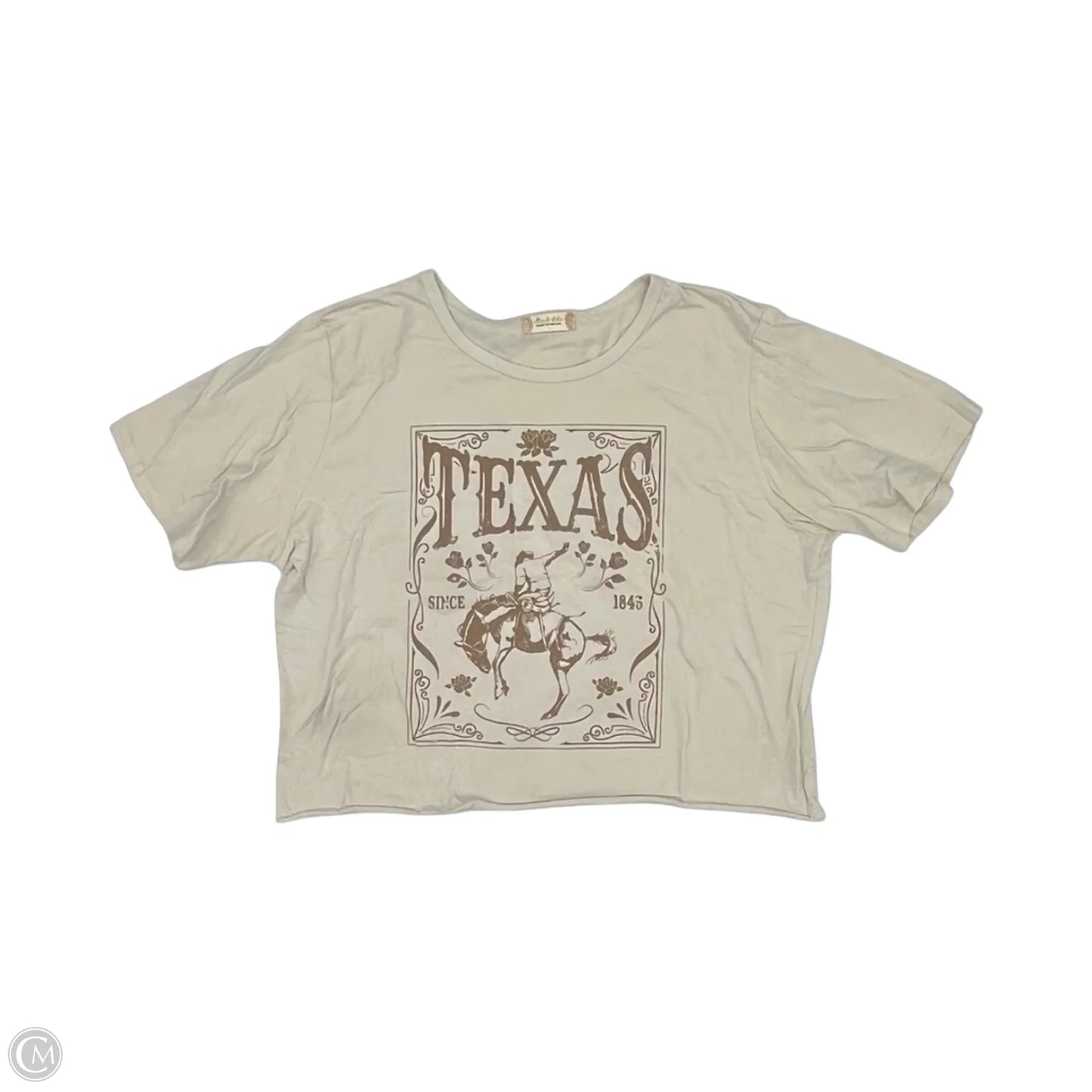 Top Short Sleeve By Altard State In Tan, Size: L