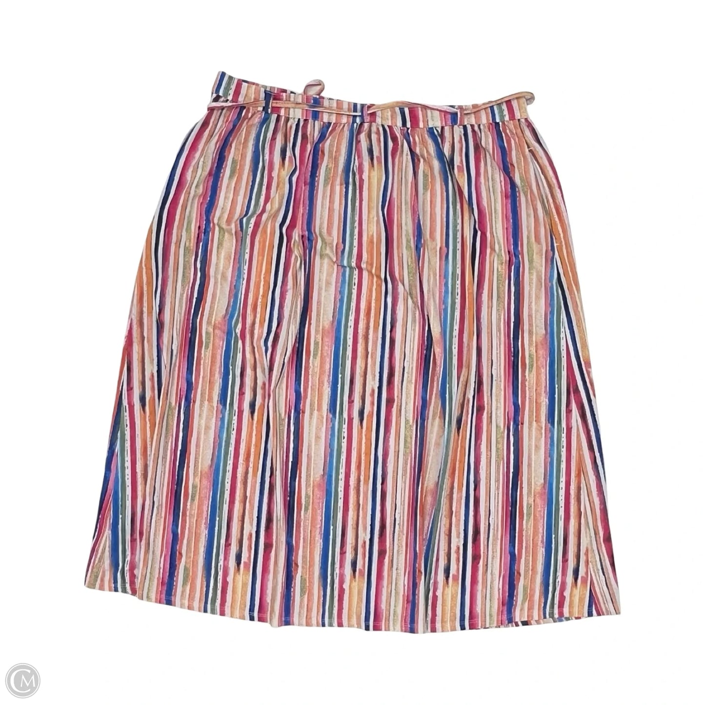 Skirt Midi By Terra & Sky In Striped Pattern, Size: 14