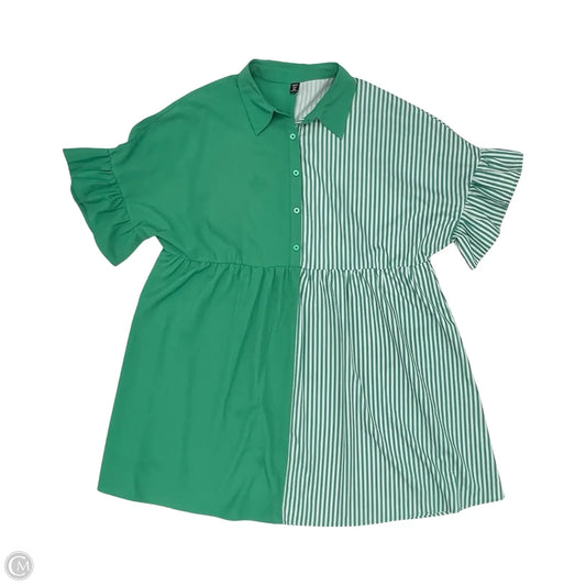 Dress Casual Short By Shein In Green & White, Size: 3x
