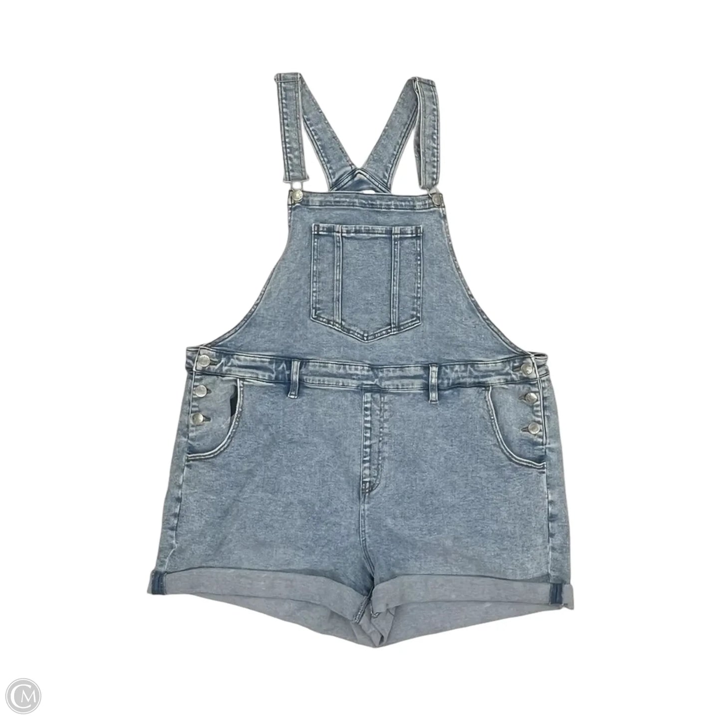 Shortalls By Ava & Viv In Blue Denim, Size: 18