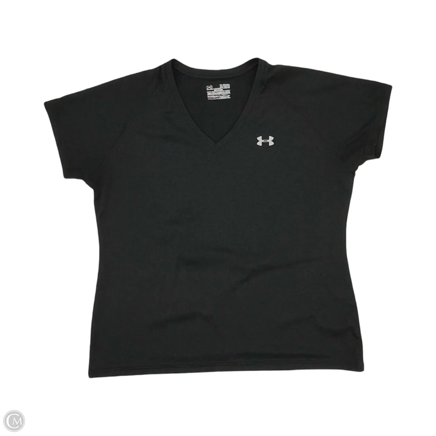 Athletic Top Short Sleeve By Under Armour In Black, Size: Xl